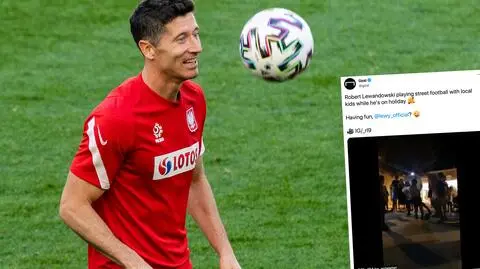 Spontaniczny mecz Lewandowskiego. "Przyjął wyzwanie chłopców grających na ulicy"