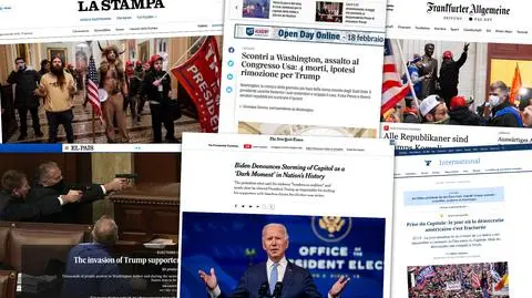 "Demokracja trafiona w serce", "narcyzm zwyciężył godność". Światowe media o Trumpie i zajściach w USA