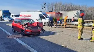 Wypadek na autostradzie A2