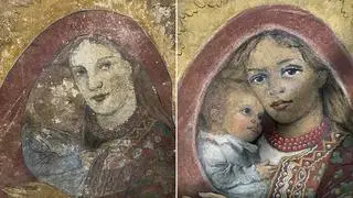 Polichromia przed konserwacją i po konserwacji