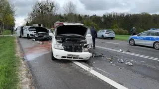 Wypadek na DK63 w Marianowie (woj. podlaskie)