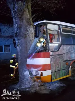 Wypadek autobusu w Trzebiechowie