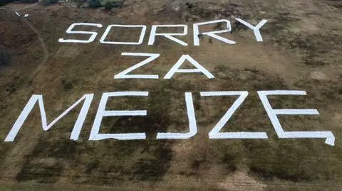 "Sorry za Mejzę". Wielki napis pojawił się pod Krosnem Odrzańskim