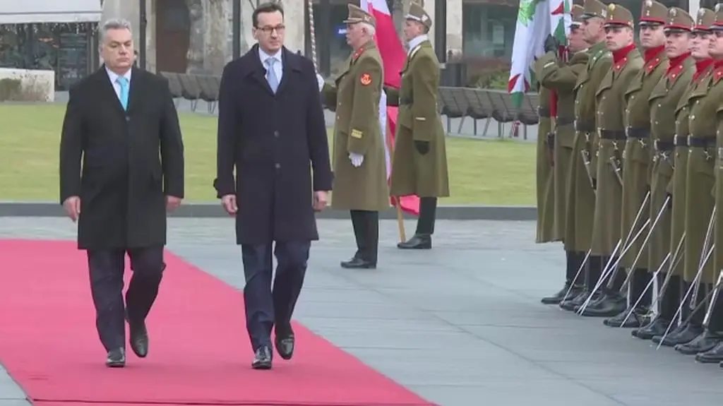 Powitanie premiera Mateusza Morawieckiego w Budapeszcie