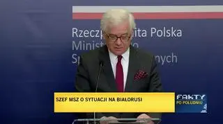 Czaputowicz w przerwie posiedzenia Rady do Spraw Zagranicznych na temat Białorusi