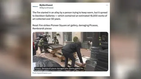 Pożar w Davidson Galleries w Seattle. Dzieła Picassa, Rembrandta i Goi mogły ulec zniszczeniu  