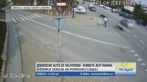 Motorower zderzył się z samochodem