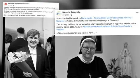 Wikariusz z Sokołowa Podlaskiego, siostra zakonna z Jedlni. Oni zginęli w wypadku autokaru w Chorwacji