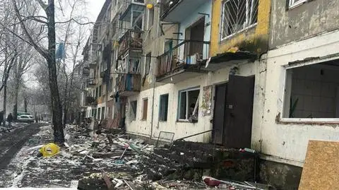 Miasto Myrnohrad po rosyjskim ostrzale 