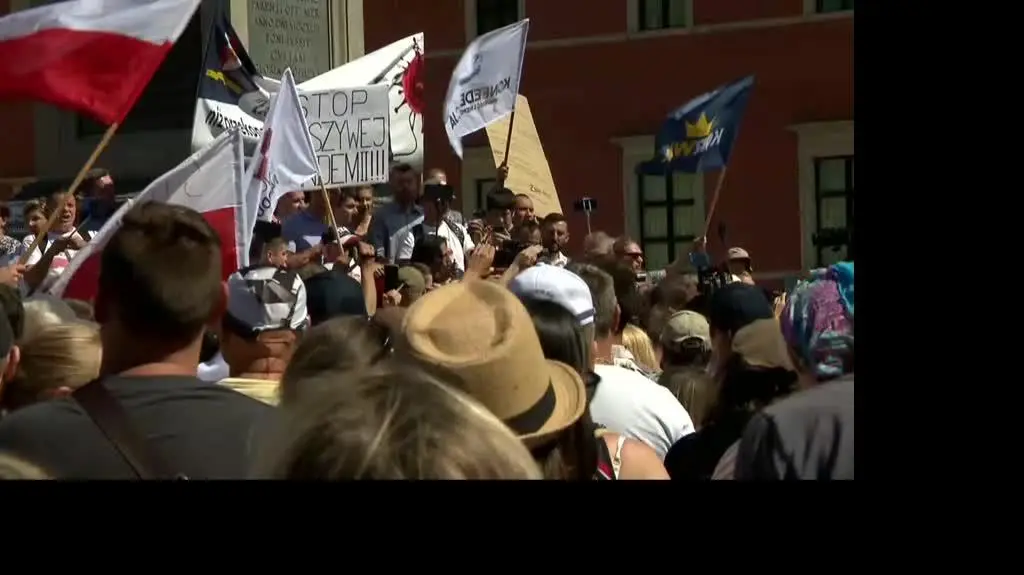 protest wwa antykorona