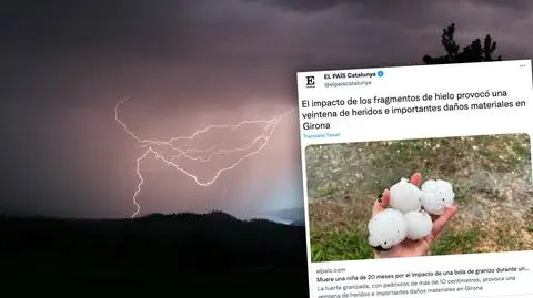 Półtoraroczne dziecko ofiarą silnego gradobicia w Hiszpanii