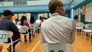 Punkt szczepień w Hongkongu