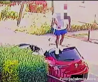 Mężczyzna "spacerował" po dachu samochodu