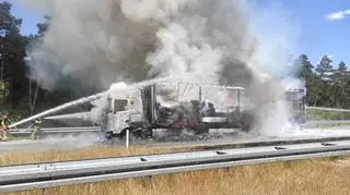 Pożar samochodu ciężarowego na S8
