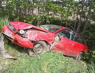Auto wylądowało w rowie 
