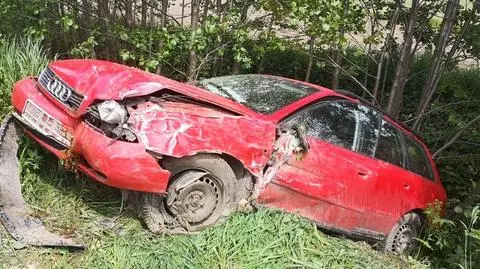 Auto w rowie, kierowca uciekł. Ułatwił policji zadanie, bo zostawił mandat na swoje nazwisko