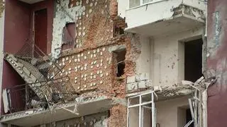Zniszczenia w Hostomlu