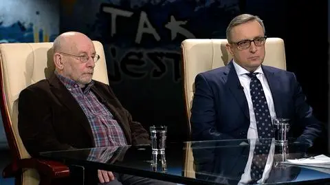Paweł Śpiewak i Tomasz Siemiątkowski w "Tak jest" w TVN24