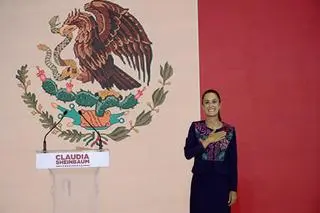 Claudia Sheinbaum podczas konferencji prasowej, 3 czerwca 2024 r. 