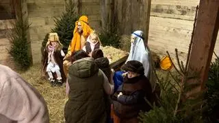 Żywa szopka przy ul. Franciszkańskiej w Krakowie