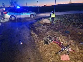 Rowerzysta zginął na miejscu