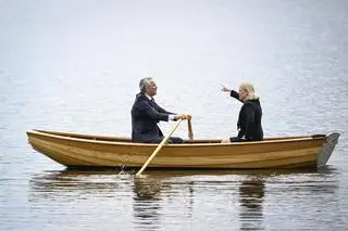 Jens Stoltenberg i Magdalena Andersson w Harpsund, letniej rezydencji premiera Szwecji 