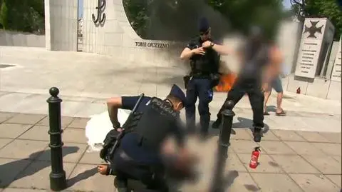 Mężczyzna podpalił się w pobliżu Sejmu