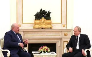 Alaksandr Łukaszenka i Władimir Putin (zdjęcie opublikowane 11 marca)