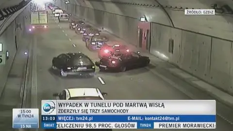 Jedna osoba ucierpiała w wypadku w tunelu