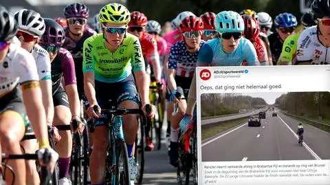 Zgubiła drogę na wyścigu, pojechała obwodnicą. Nagrał ją jeden z kierowców