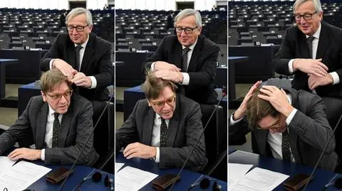 Guy Verhofstadt ofiarą fryzjerskiego żartu Junckera