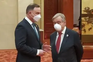 Andrzej Duda - Antonio Guterres. Spotkanie w Pekinie