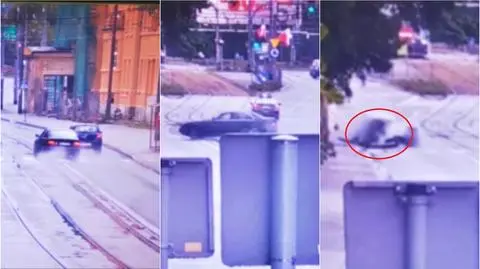 Wpadł w poślizg, uderzył w mur, a potem zahaczył o pieszego
