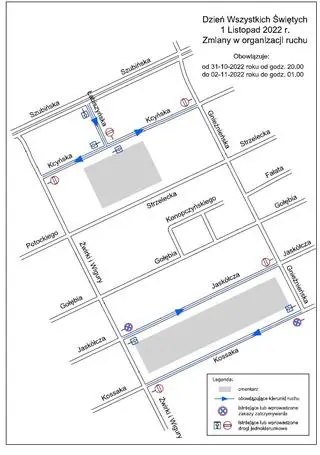 Bydgoszcz. Organizacja ruchu wokół cmentarza przy ul. Kcyńskiej