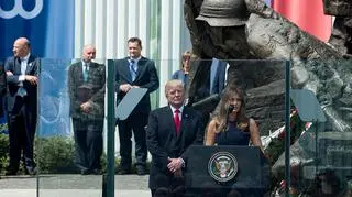 Donald Trump przmawia na placu Krasińskich 