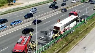 Pożar autobusu z dziećmi