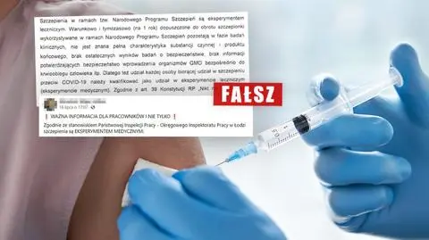Nie, Państwowa Inspekcja Pracy nie uznała szczepień na COVID-19 za eksperyment medyczny. Jak powstał fake news