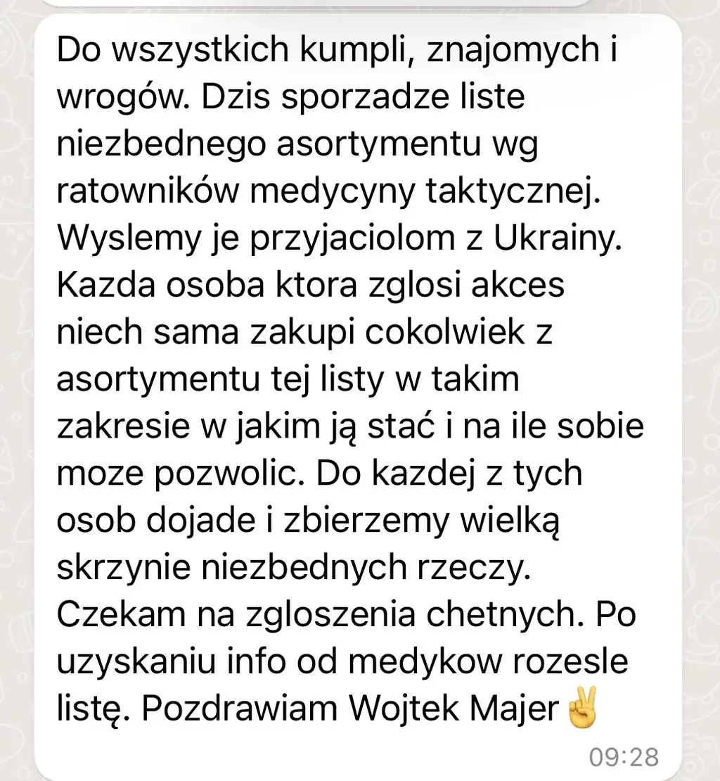 SMS, który uruchomił pomoc