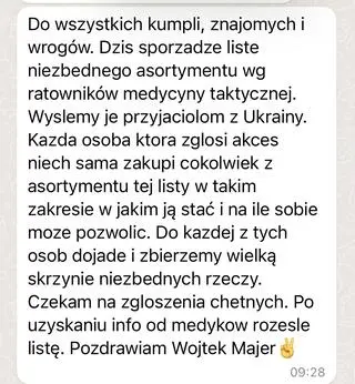 SMS, który uruchomił pomoc