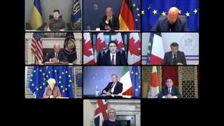 Wołodymyr Zełenski na szczycie grupy G7