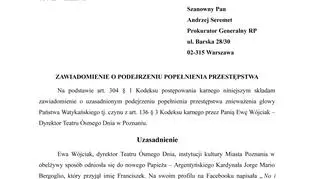 Zawiadomienie Tomasza Górskiego, strona 1