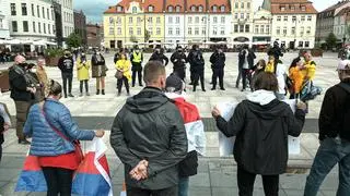 Policja interweniowała podczas wiecu wsparcia dla Białorusinów