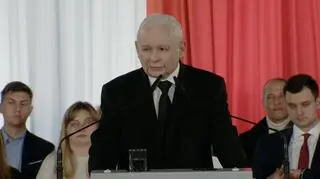 Prezes PiS Jarosław Kaczyński podczas konwencji PiS dotyczącej rolnictwa. 