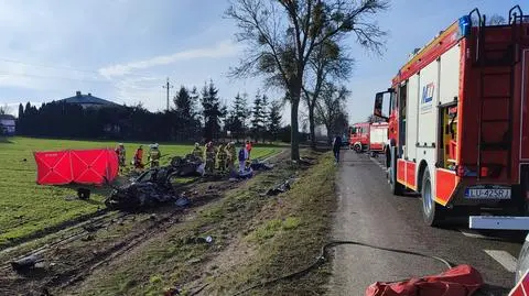 33-latek zginął po uderzeniu autem w drzewo