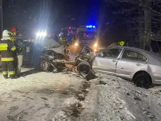 Poważny wypadek koło Wielunia