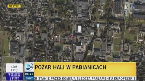 Pożar hali w Pabianicach