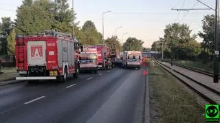 Wypadek motocyklisty z radiowozem w Zgierzu
