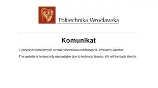 Nie działa strona Politechniki Wrocławskiej