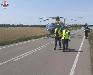 33-latkę zabrał do szpitala śmigłowiec 