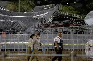 Zawalona scena w San Pedro Garza García